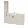 1800mm Beige Toilet and Sink Unit with Storage Units & Chrome Fittings - Vancouver