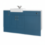 1500mm Blue Toilet and Sink Unit with Storage Unit & Chrome Fittings - Vancouver