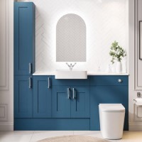 1800mm Blue Toilet and Sink Unit with Storage Units and Square Toilet - Vancouver