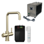 Brass 4 in 1 Instant Boiling Hot Water Dual lever Kitchen Tap with 2.4L Boiler Filter & 2L Water Chiller Tank - Pronto