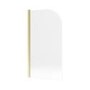 Jersey J Shaped Right Hand Bath 1700mm x 750 with Front Panel and Hinged Brushed Brass Screen