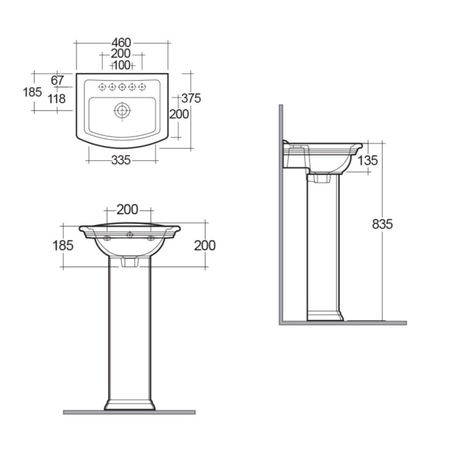 Rak Ceramics Traditional  Pedestal Basin 460mm