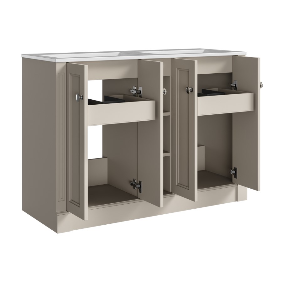 1200mm Beige Freestanding Double Vanity Unit with Basin - Windsor