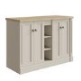 1200mm Beige Freestanding Double Vanity Unit with Wood Worktop - Windsor