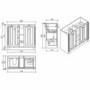1200mm Beige Freestanding Double Vanity Unit with Wood Worktop - Windsor