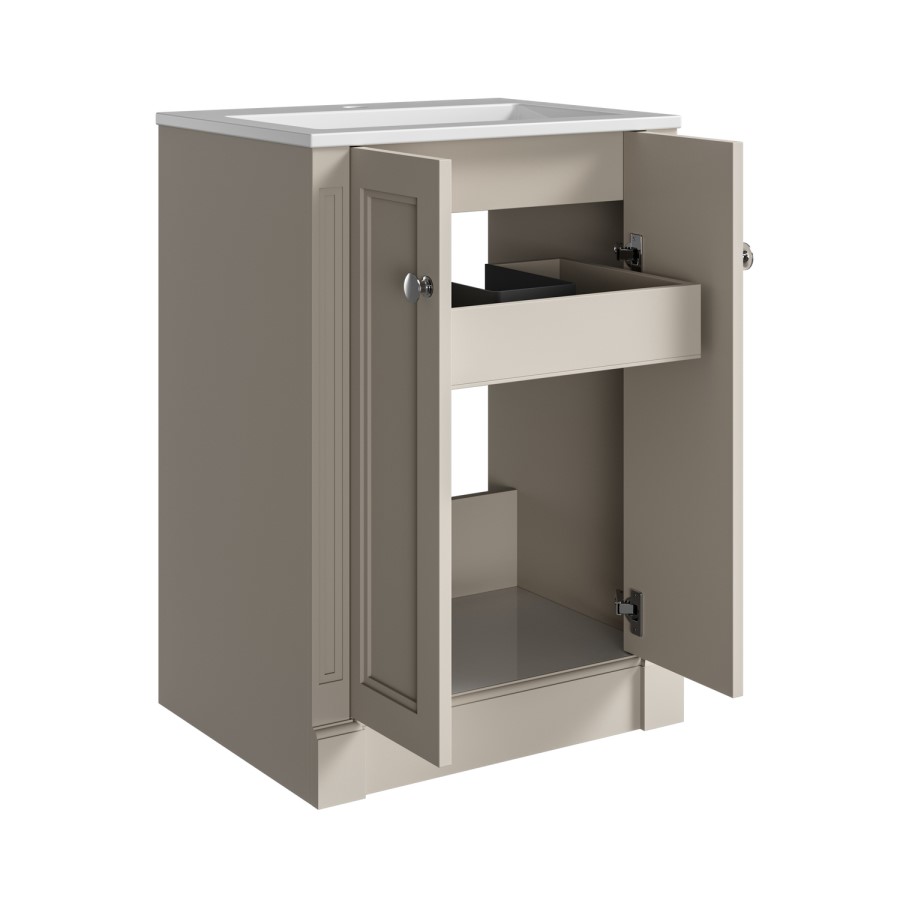 600mm Beige Freestanding Vanity Unit with Basin - Windsor