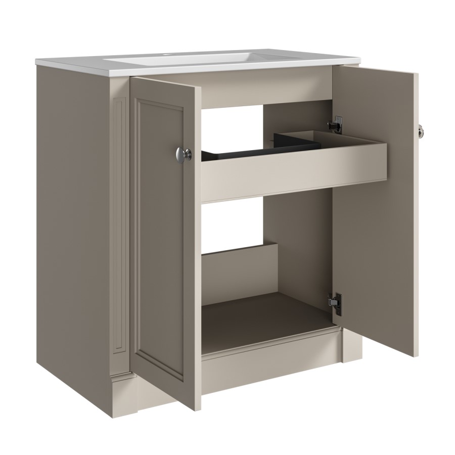 800mm Beige Freestanding Vanity Unit with Basin - Windsor