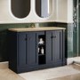 1200mm Blue Freestanding Double Vanity Unit with Wood Worktop - Windsor