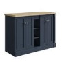 1200mm Blue Freestanding Double Vanity Unit with Wood Worktop - Windsor