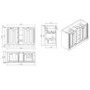 1200mm Blue Freestanding Double Countertop Vanity Unit with Basin and Wood Worktop - Windsor