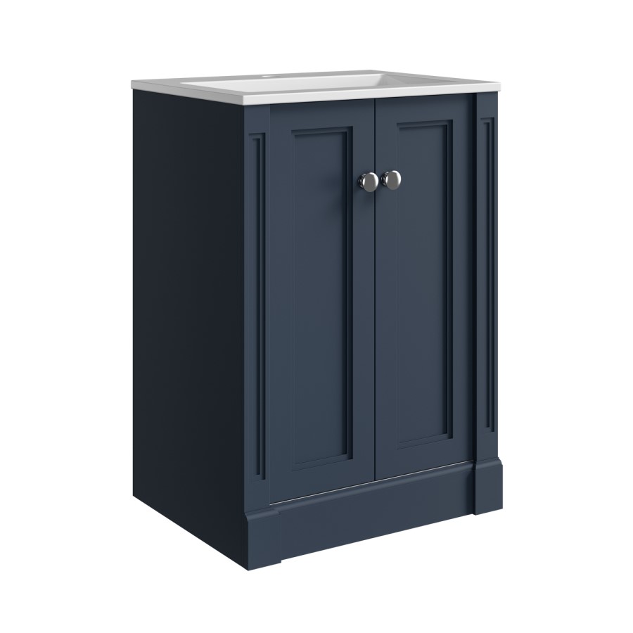 600mm Blue Freestanding Vanity Unit with Basin - Windsor