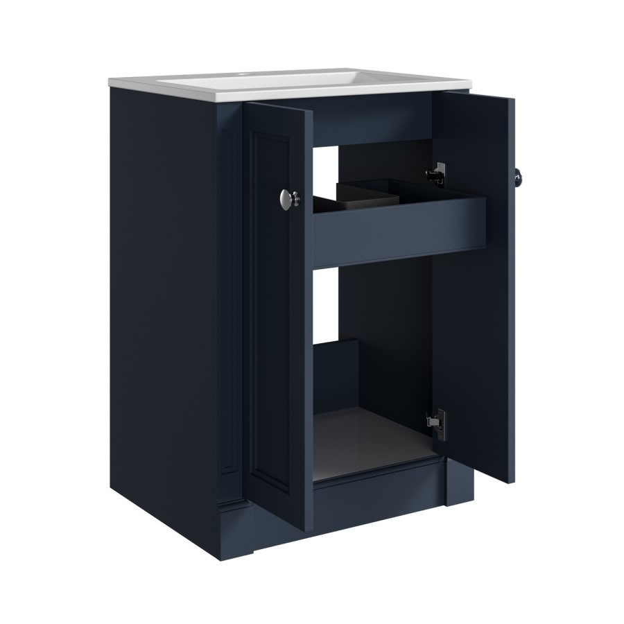600mm Blue Freestanding Vanity Unit with Basin - Windsor