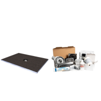 1200x900mm Wet Room Tileable Shower Tray with Wet Room Install & Square Centre Waste Drainage Kit
