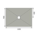WRT12X9CD 1200x900mm Wet Room Tileable Shower Tray Former 30mm with Square Centre Drain – Live Your Colour