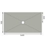 1600x900mm Wet Room Tileable Shower Tray with Wet Room Install & Square Centre Waste Drainage Kit