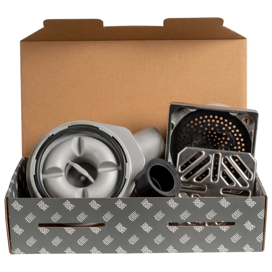 900x900mm Wet Room Tileable Shower Tray - Live Your Colour with Installation Kit for Square Drain Wet Room Tray