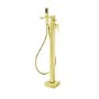 Brass Freestanding Bath Shower Mixer and Basin Tap Set wth Basin Waste - Zana