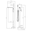 Brass Freestanding Bath Shower Mixer and Basin Tap Set wth Basin Waste - Zana
