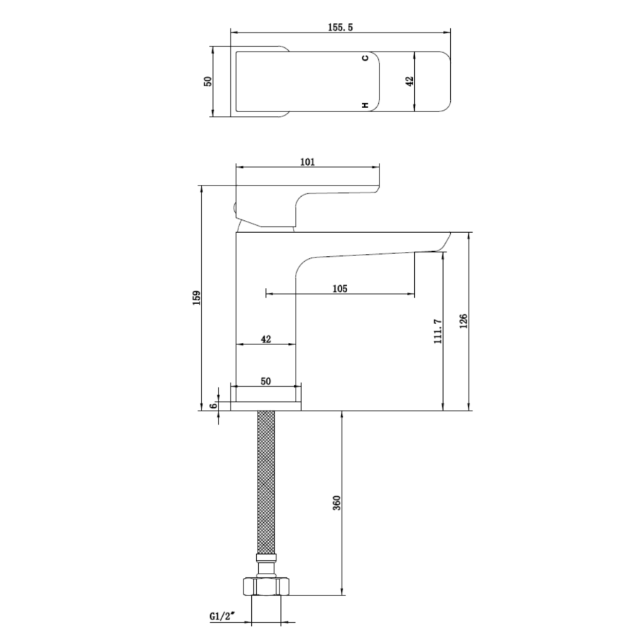Grade A1 - Chrome Bath and Basin Tap Set with Basin Waste- Zana