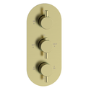 Brushed Brass 3 Outlet Wall Mounted Thermostatic Mixer Shower Set With Hand Shower and Waterfall Bath Filler Spout -Zana