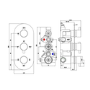 Brushed Brass 3 Outlet Wall Mounted Thermostatic Mixer Shower Set With Hand Shower and Waterfall Bath Filler Spout -Zana