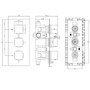 Brushed Brass 2 Outlet Wall Mounted Thermostatic Mixer Shower Set with Bath Filler Spout - Zana