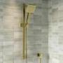 Brushed Brass 2 Outlet Wall Mounted Thermostatic Mixer Shower Set with Bath Filler Spout - Zana