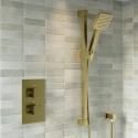 BUN/ZBBSQCV1/91640 Brushed Brass 1 Outlet Thermostatic Mixer Shower Set With Hand Shower- Zana