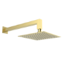 Brushed Brass 2 Outlet Valve With Triple Control 250mm Rainfall Shower Head & Arm Hand Shower - Zana