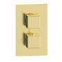 Brushed Brass 1 Outlet Valve With Square Shower Head and Wall Arm - Zana