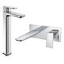 Chrome Tall basin tap and wall mounted bath filler tap pack - Zana