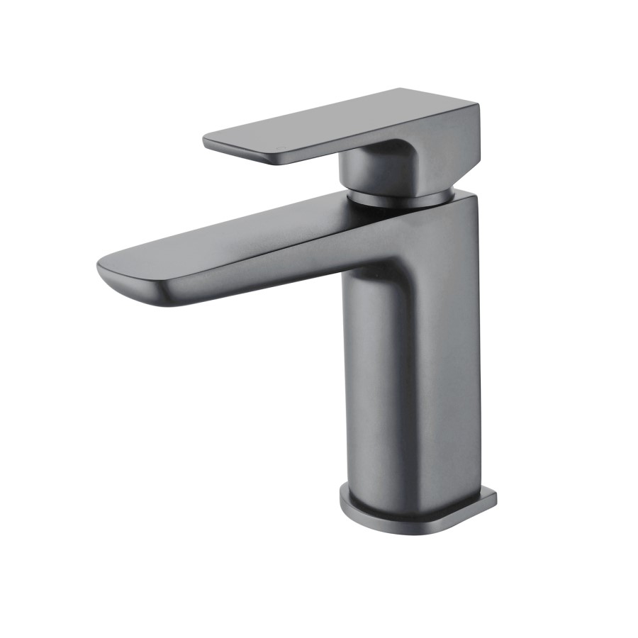 GRADE A1 - Gunmetal Mono Basin Mixer Tap With Waste - Zana