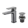 GRADE A1 - Gunmetal Mono Basin Mixer Tap With Waste - Zana