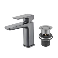 GRADE A1 - Gunmetal Mono Basin Mixer Tap With Waste - Zana GRADE A1 - Gunmetal Mono Basin Mixer Tap With Waste - Zana