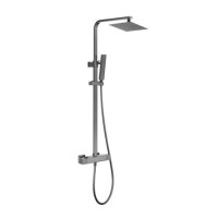 Gun Metal Thermostatic Bar Mixer Shower Set with Slide Rail Kit & Hand Shower - Zana