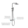 Gun Metal Thermostatic Bar Mixer Shower Set with Slide Rail Kit & Hand Shower - Zana