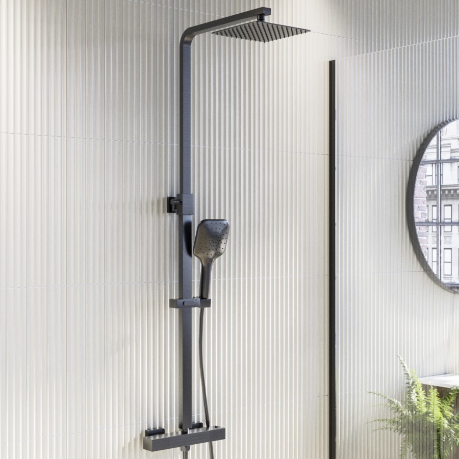 Gunmetal Bathroom Taps Pack With Shower - Zana