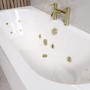 Double Ended Whirlpool Spa Bath with 14 Brushed Brass Whirlpool Jets 1700 x 750mm - Burford
