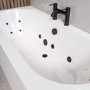 Double Ended Whirlpool Spa Bath with 14 Matt Black Whirlpool Jets 1700 x 750mm - Burford