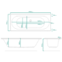 Double Ended Whirlpool Spa Bath with 6 Brushed Brass Whirlpool Jets 1700 x 750mm - Burford
