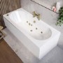Double Ended Whirlpool Spa Bath with 8 Brushed Brass Whirlpool Jets 1700 x 750mm - Burford