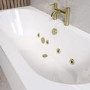 Double Ended Whirlpool Spa Bath with 8 Brushed Brass Whirlpool Jets 1700 x 750mm - Burford