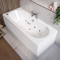 Double Ended Whirlpool Spa Bath with 8 Chrome Whirlpool Jets 1700 x 750mm - Burford Double Ended Whirlpool Spa Bath with 8 Chrome Whirlpool Jets 1700 x 750mm - Burford