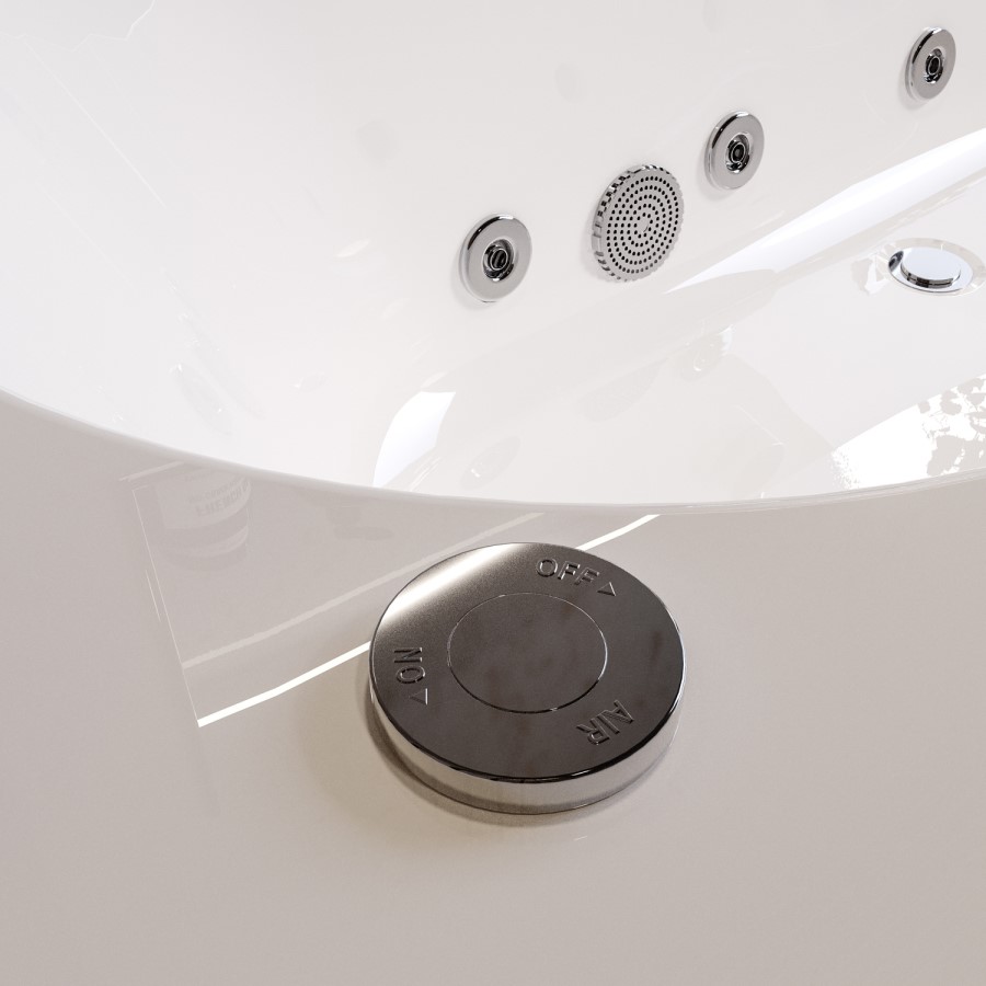 Double Ended Whirlpool Spa Bath with 8 Chrome Whirlpool Jets 1700 x 750mm - Burford
