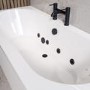 Double Ended Whirlpool Spa Bath with 8 Matt Black Whirlpool Jets 1700 x 750mm - Burford