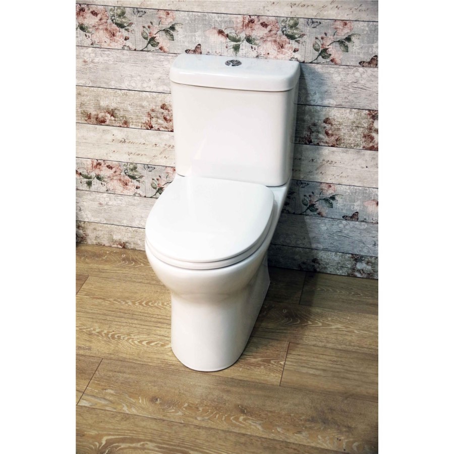 Rimless Close Coupled Toilet with Soft Close Seat