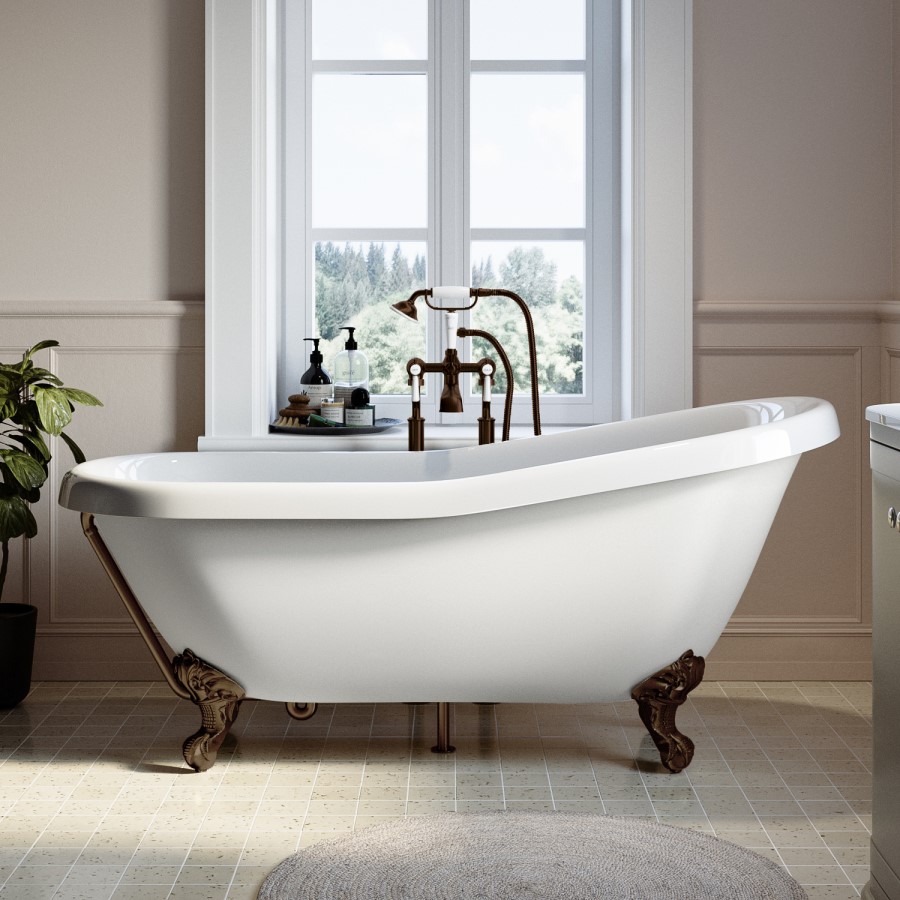 Brushed Bronze Traditional Exposed Bath Waste & Overflow - Park Royal