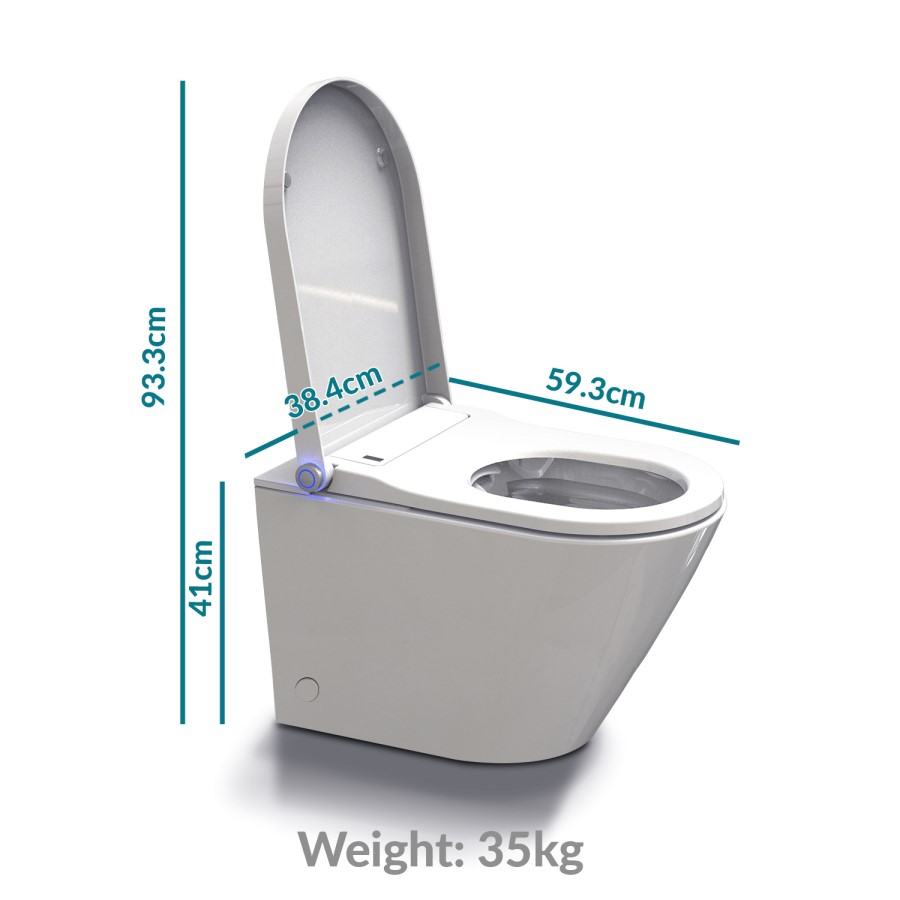 GRADE A1 - Back to Wall Bidet Toilet Combo- Built in Dryer & Spray-Purificare