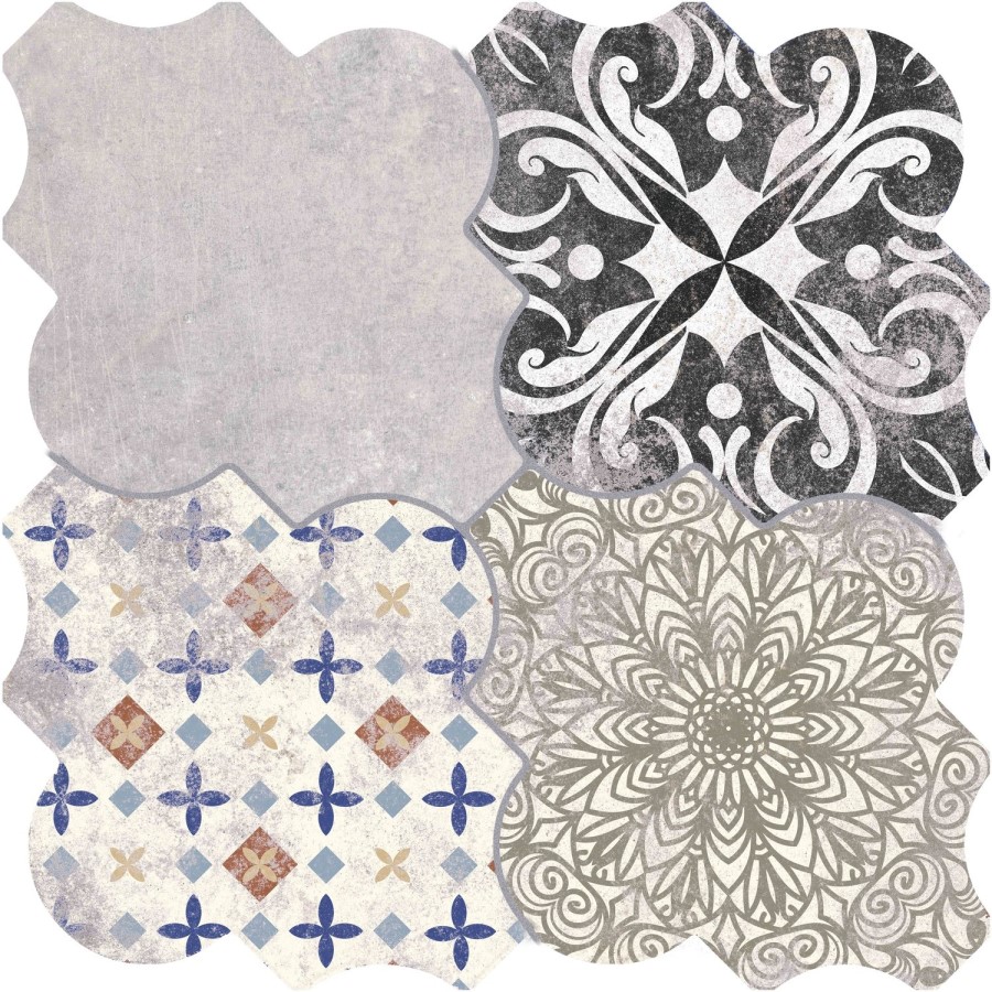 Multi Colour Patterned Floor/Wall Tile 45 x 45cm - Nerja