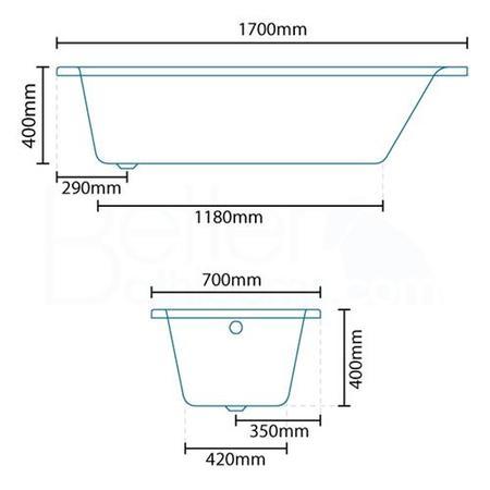 Carona 1700 x 700 Hydrotherapy Bath